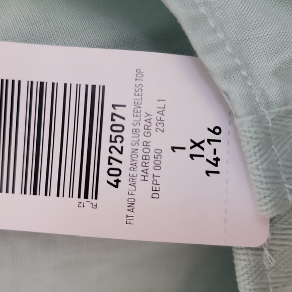 Torrid Women's Fit And Flare Sleeveless Blouse 1X Harbor Gray NWT - Picture 6 of 6